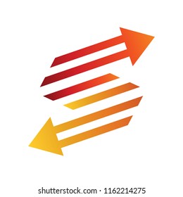 Letter S double arrow with line style logo template, Logo ready for use