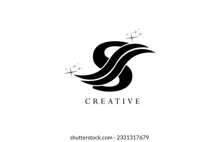 Letter S double cut shape logo icon design template elements