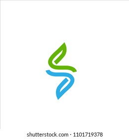 letter S with double leaf, vector logo icon with eps 10 format for company creative industry or sport team
