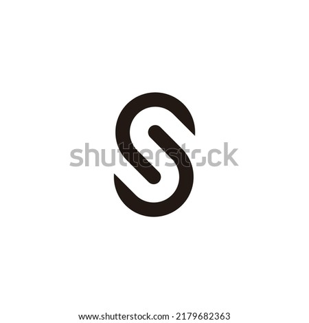Letter S double, outlines geometric symbol simple logo vector