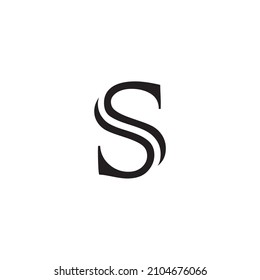 letter S double simple symbol logo vector