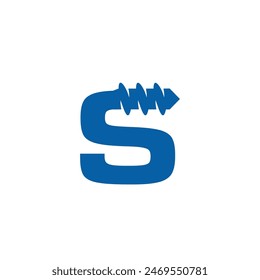 Letter S Drilling logo icon vector template.eps