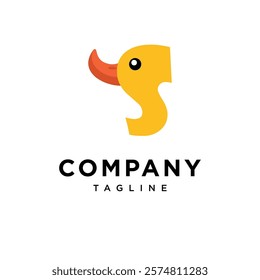 Letter S Duck Cute Logo Icon Vector