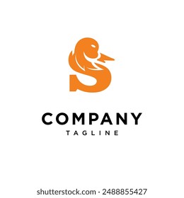 Letter S Duck Head Logo Icon Vector