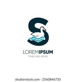 Letter S Duck Logo Design Vector Icon Graphic Emblem Illustration 
