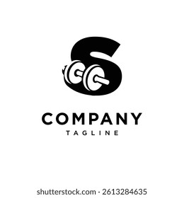 Letter S Dumbbell Logo Icon Vector
