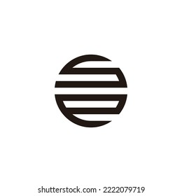 Letter S and e circle, stripe geometric symbol simple logo vector