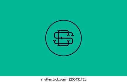 LETTER S AND E LOGO WITH CIRCLE FRAME FOR LOGO DESIGN OR ILLUSTRATION USE