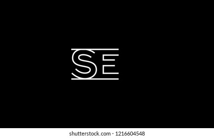 LETTER S AND E LOGO WITH NEGATIVE SPACE EFFECT FOR LOGO DESIGN OR ILLUSTRATION USE