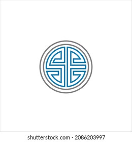 letter s e logo vector template line