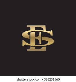 letter S and E monogram golden logo