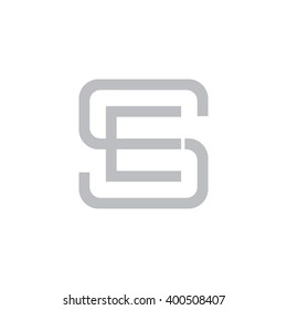 letter S and E monogram square shape logo gray