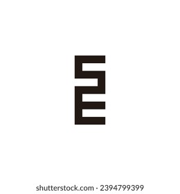 Letter S and E square connect geometric symbol simple logo vector