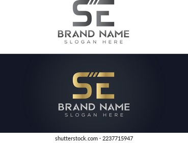 Letter S E Typography vector logo icon design