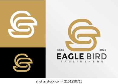 Letter S Eagle Bird Logo Design Vector illustration template