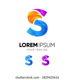 Letter S Eagle farbiger Logo-Design-Vektorgrafik
