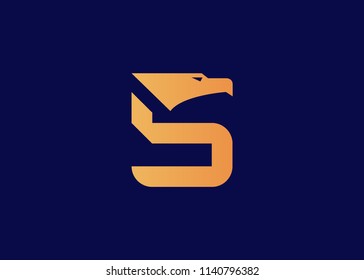 letter S eagle head logo, vector illustration