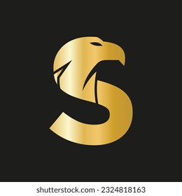 Letter S Eagle Logo Design. Transportation Symbol Vector Template