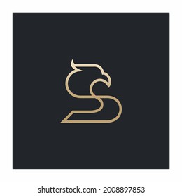 Letter S Eagle Logo , Initial Premium Design