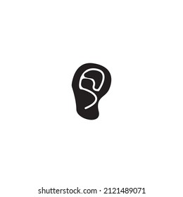 vector de logotipo del oído de letra S