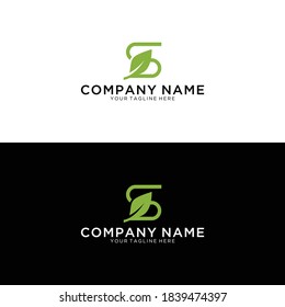 Letter S eco leaves logo icon design template elements