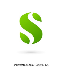 Letter S eco leaves logo icon design template elements 