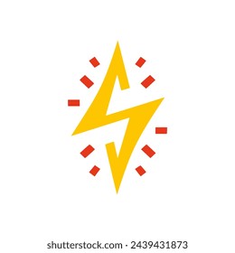 letter S electricity spark lightning logo vector illustration template design