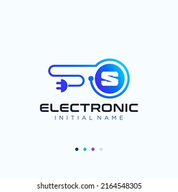 Letter S electronic clean and professional vector logo design art