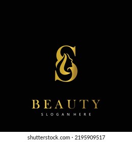 Letter S Elegance Luxury Beauty gold color women's fashion logo