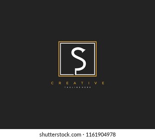 letter S elegant line square frame hipster logo design
