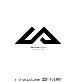 Letter A S elegant mountain shape line art minimal logo