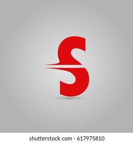 Letter S Elegant typographic red