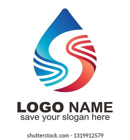 Letra S   plantilla de logotipo de agua de elemento - Vector