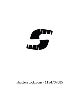 letter s with elephant trunk. s letter vector logo