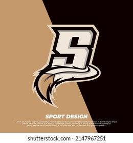 Letter S esport design template with indian fur style, gamer and sport logo illustration