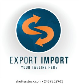 Letter S - Export import logistics shipping logo, Business Exports Logo Design Vector Icon Symbol Illustration.