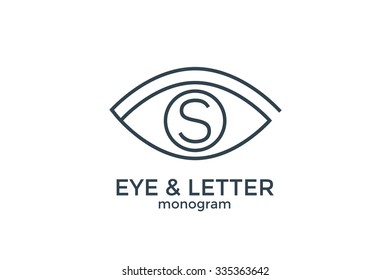 Letter S and eye monogram logo.