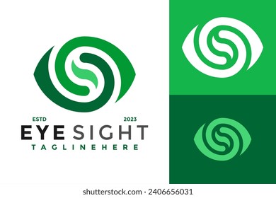 Letter S Eye Sight Logo design vector symbol icon illustration