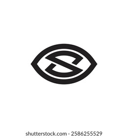 letter s eye simple geometric lines logo vector 