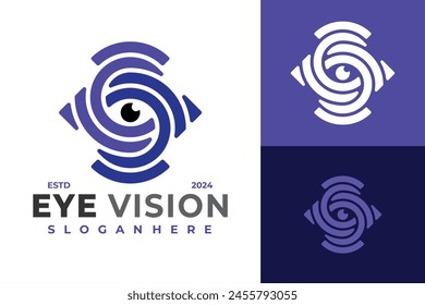 Letra S Eye Visioner logo diseño Vector símbolo icono ilustración