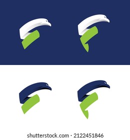 Letter S and F logo with bird concept, logo design template.