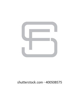 letter S and F monogram square shape logo gray