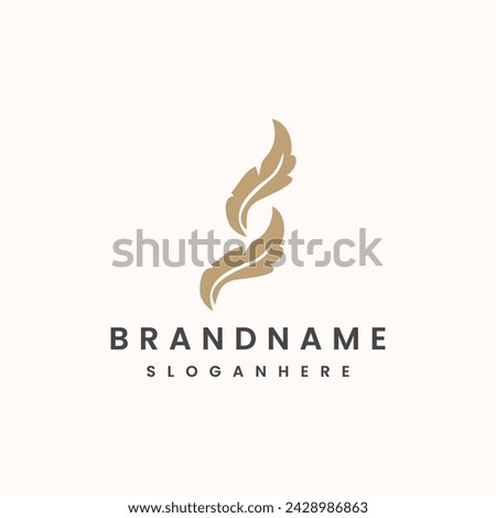 letter S with feather logo design