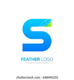 Letter S with Feather logo, Lawyer logotype for your Corporate identity