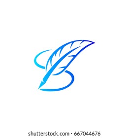 Letter S Feather Pen Logo