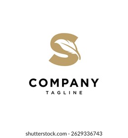 Buchstabe S Feder Logo schreiben Symbol Vektor