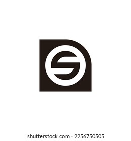 Letter S in file, circle geometric symbol simple logo vector
