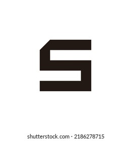 Archivo de letra S, símbolo geométrico cuadrado simple vector de logotipo