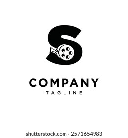 Letter S Film Roll Logo Icon Vector