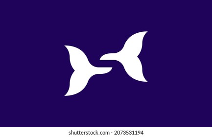 Logo Design von Letter S und Fin . Buchstabe S im Negativraum der fin . Vektorgrafik